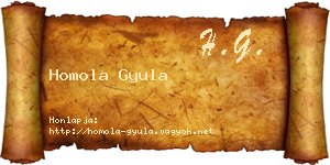 Homola Gyula névjegykártya